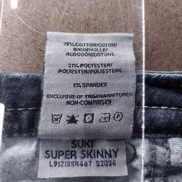 Silver Suki DIY Cut-off Shorts Women's 29 Raw Hem Stretch Faded Dark Wash Glam - Picture 6 of 7